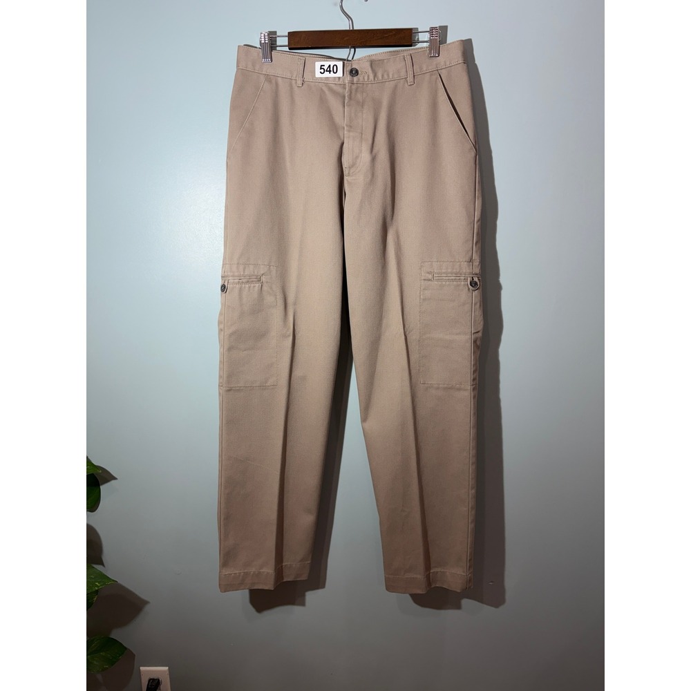 Lee Casuals Khaki Cargo Pants Womens 12 Med Tan Cotton Straight Leg High Rise